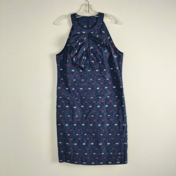 Banana Republic Dresses & Skirts - Banana Republic Women's Elegant Navy Blue Floral Sleeveless Sheath Dress Size 12